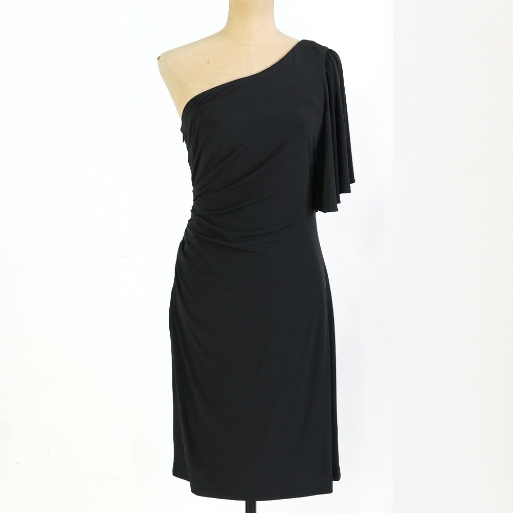 Calvin Klein One shoulder black dress